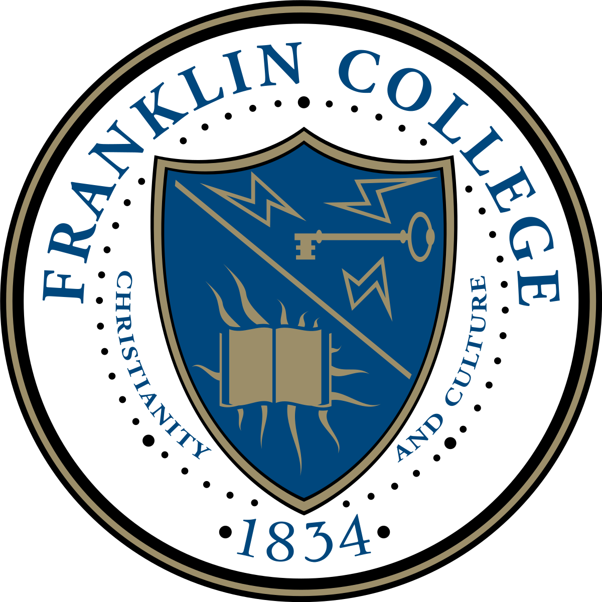 The official seal of Gheleb's alma mater, Franklin College. © 1934-2023 Franklin College